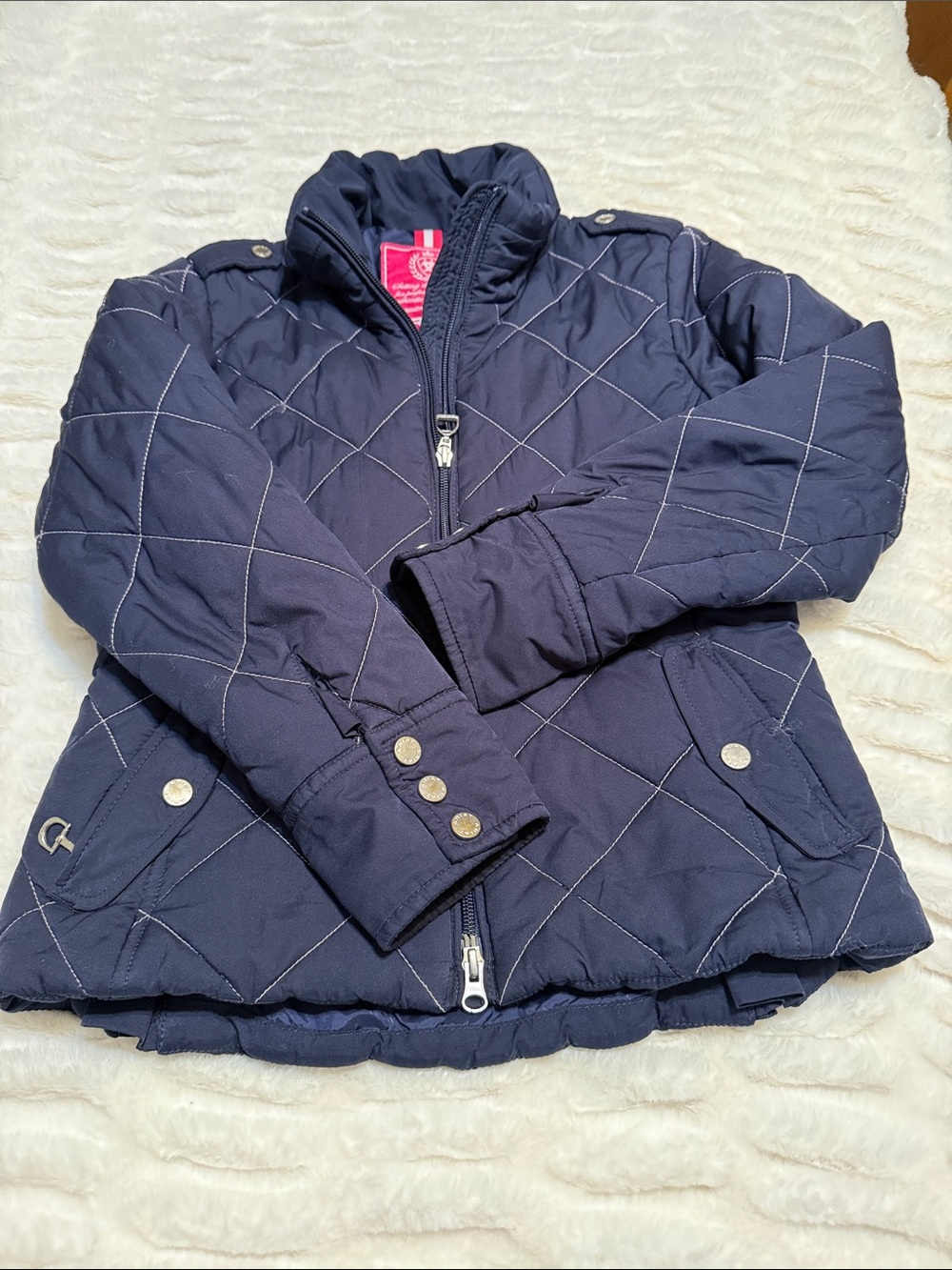 Girl’s Ariat Navy Quilted Puffer Jacket for Kids
